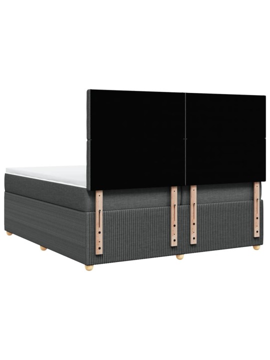 Box spring postel s matrací tmavě šedá 200x200 cm textil