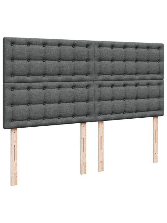 Box spring postel s matrací tmavě šedá 200x200 cm textil