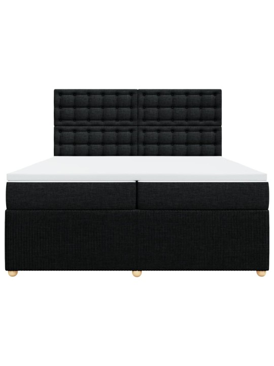 Box spring postel s matrací černá 200x200 cm textil