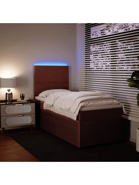 Box spring postel s matrací růžová 80 x 200 cm samet