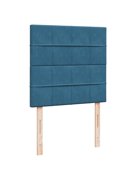 Box spring postel s matrací modrá 80 x 200 cm samet