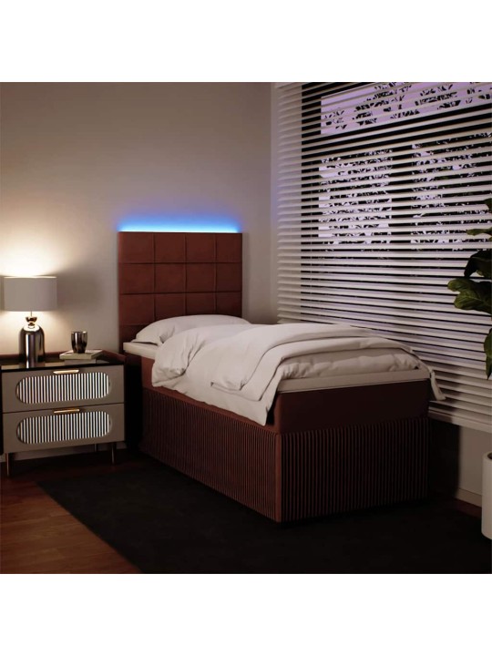 Box spring postel s matrací růžová 80 x 200 cm samet