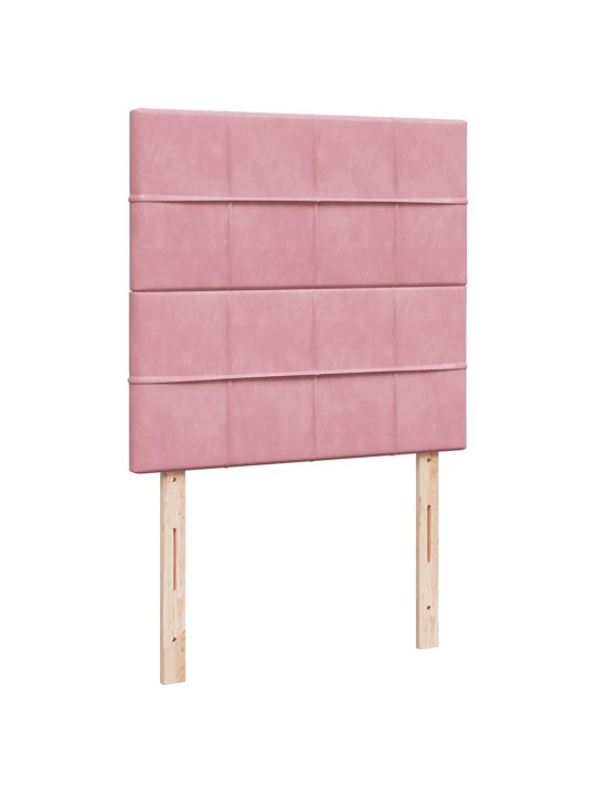 Box spring postel s matrací růžová 80 x 200 cm samet
