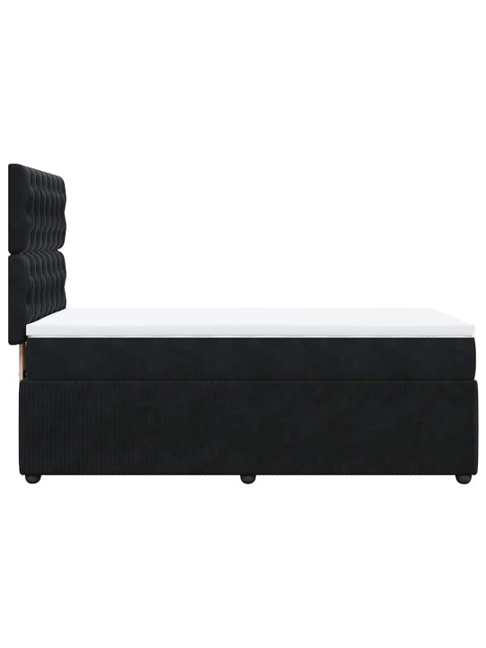 Box spring postel s matrací černá 80 x 200 cm samet