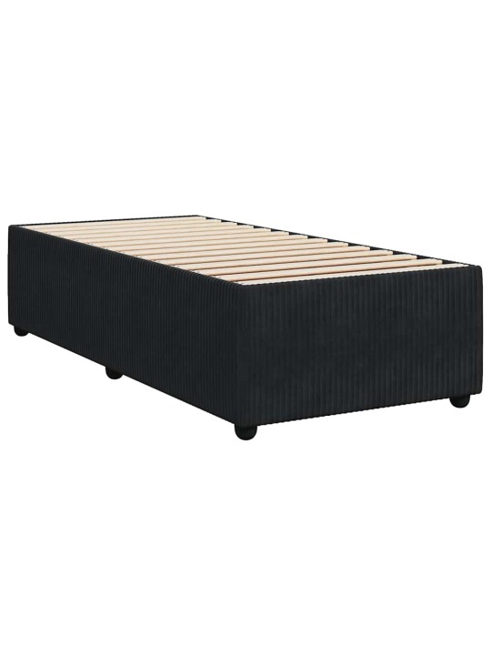 Box spring postel s matrací černá 80 x 200 cm samet