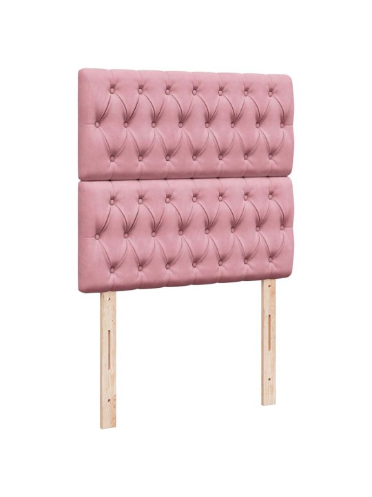Box spring postel s matrací růžová 80 x 200 cm samet