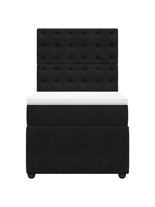 Box spring postel s matrací černá 80 x 200 cm samet