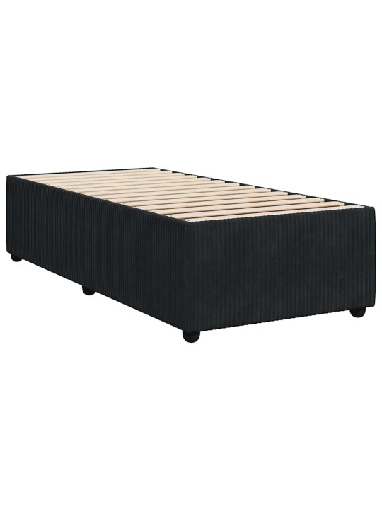 Box spring postel s matrací černá 80 x 200 cm samet