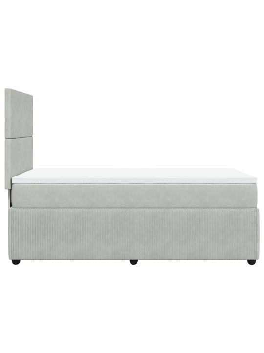 Box spring postel s matrací světle šedá 90x190 cm samet