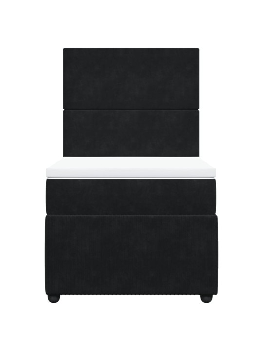 Box spring postel s matrací černá 90x190 cm samet