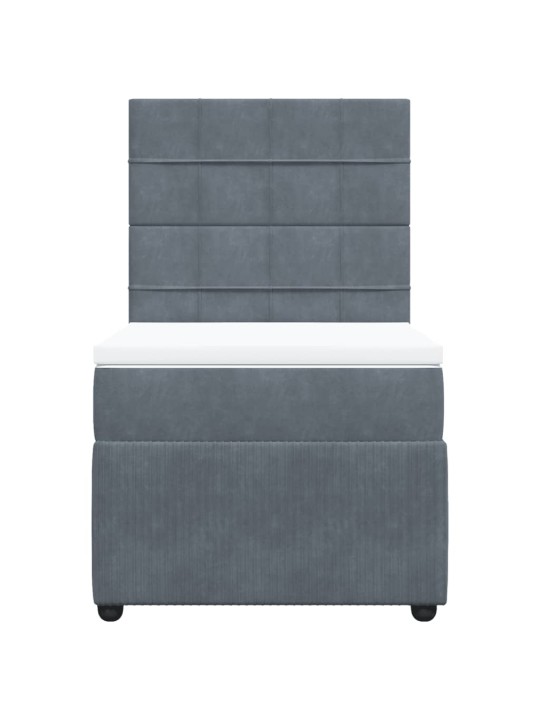 Box spring postel s matrací tmavě šedá 90x190 cm samet