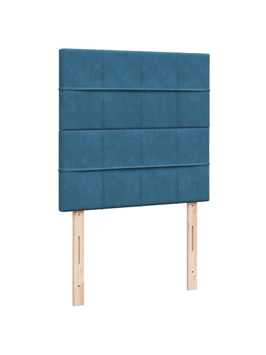 Box spring postel s matrací modrá 90 x 190 cm samet