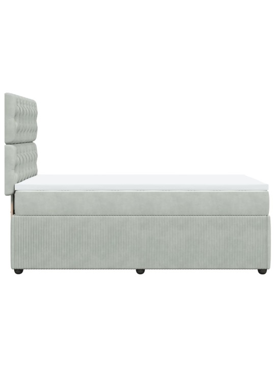 Box spring postel s matrací světle šedá 90x190 cm samet