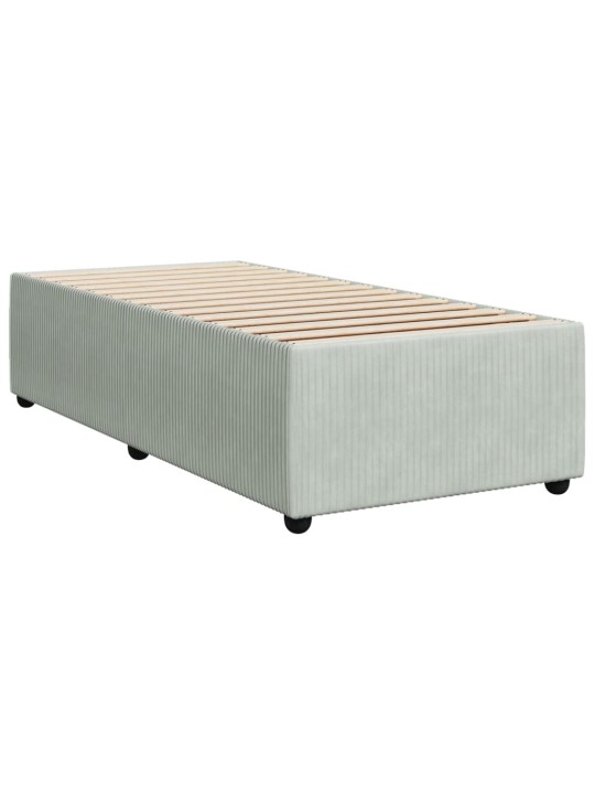 Box spring postel s matrací světle šedá 90x190 cm samet