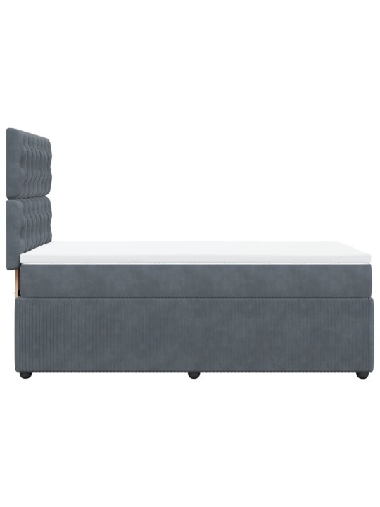 Box spring postel s matrací tmavě šedá 90x190 cm samet