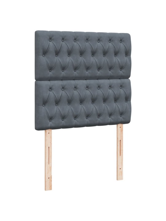 Box spring postel s matrací tmavě šedá 90x190 cm samet