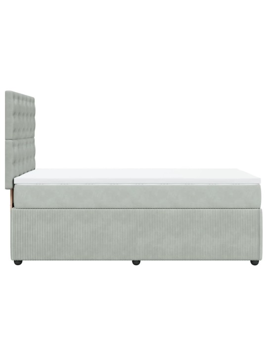 Box spring postel s matrací světle šedá 90x190 cm samet