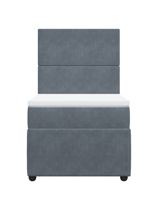 Box spring postel s matrací tmavě šedá 90x200 cm samet