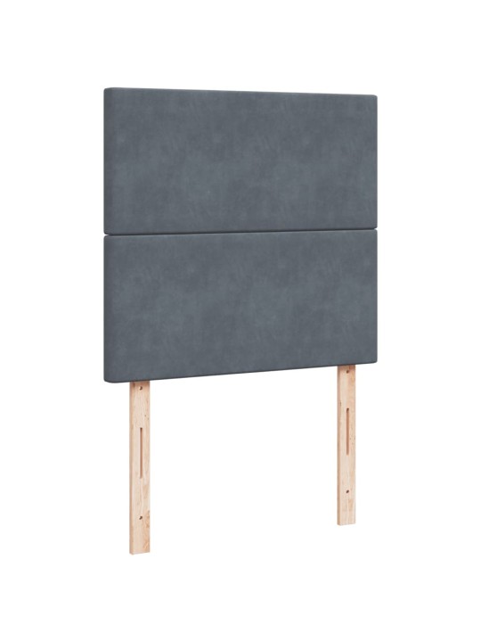 Box spring postel s matrací tmavě šedá 90x200 cm samet