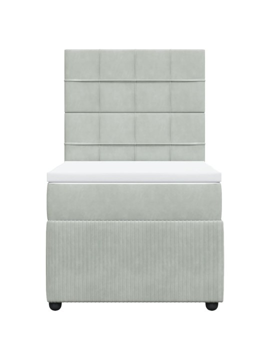 Box spring postel s matrací světle šedá 90x200 cm samet