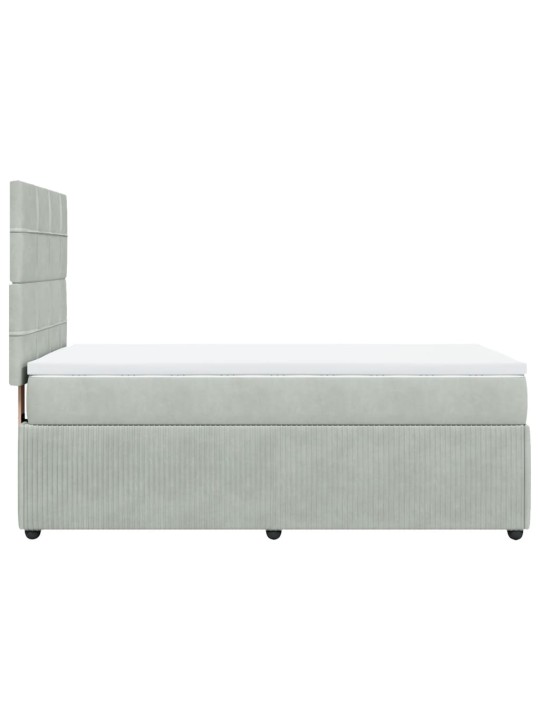 Box spring postel s matrací světle šedá 90x200 cm samet