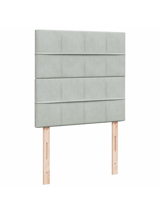 Box spring postel s matrací světle šedá 90x200 cm samet