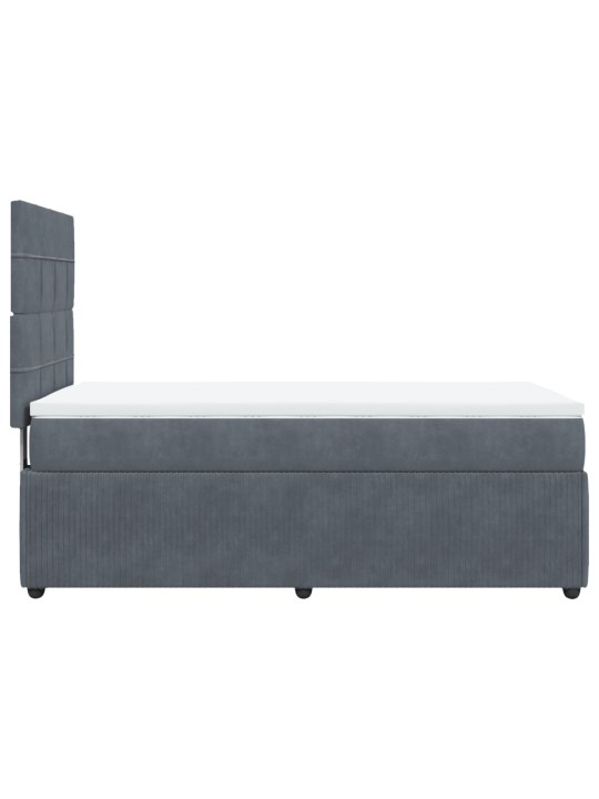 Box spring postel s matrací tmavě šedá 90x200 cm samet