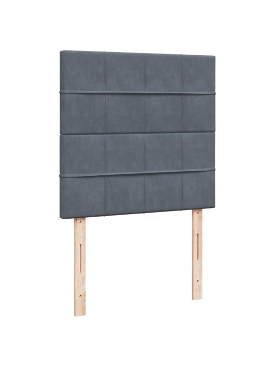 Box spring postel s matrací tmavě šedá 90x200 cm samet