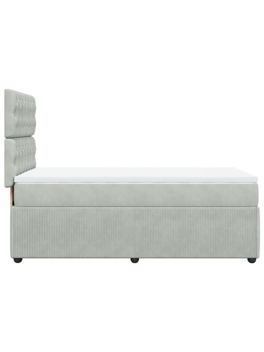 Box spring postel s matrací světle šedá 90x200 cm samet