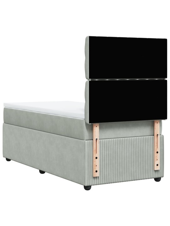 Box spring postel s matrací světle šedá 90x200 cm samet
