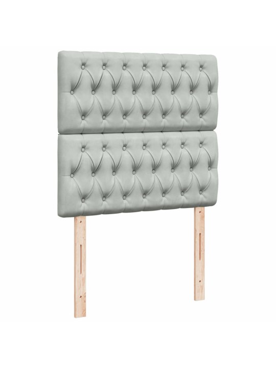 Box spring postel s matrací světle šedá 90x200 cm samet