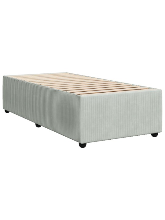 Box spring postel s matrací světle šedá 90x200 cm samet