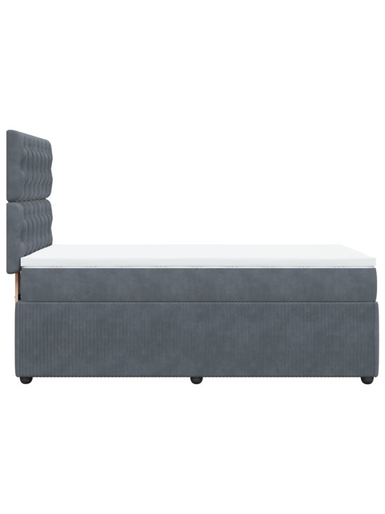 Box spring postel s matrací tmavě šedá 90x200 cm samet