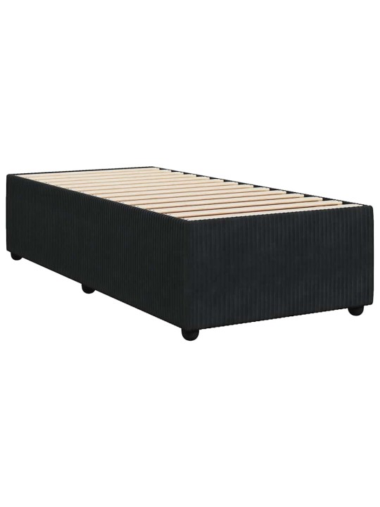 Box spring postel s matrací černá 90x200 cm samet