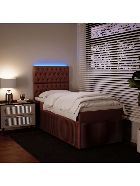 Box spring postel s matrací růžová 90x200 cm samet