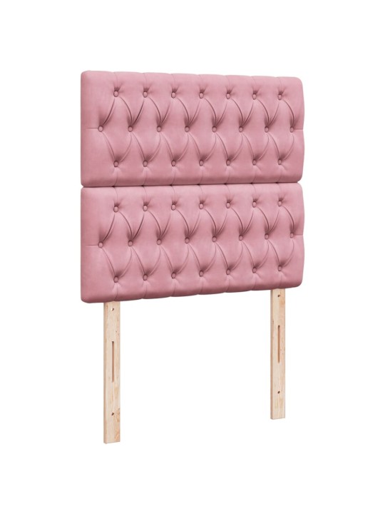 Box spring postel s matrací růžová 90x200 cm samet