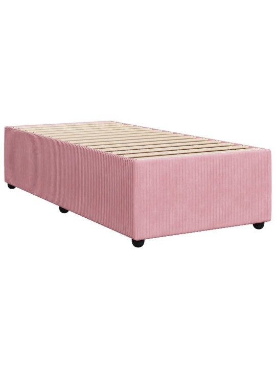 Box spring postel s matrací růžová 90x200 cm samet