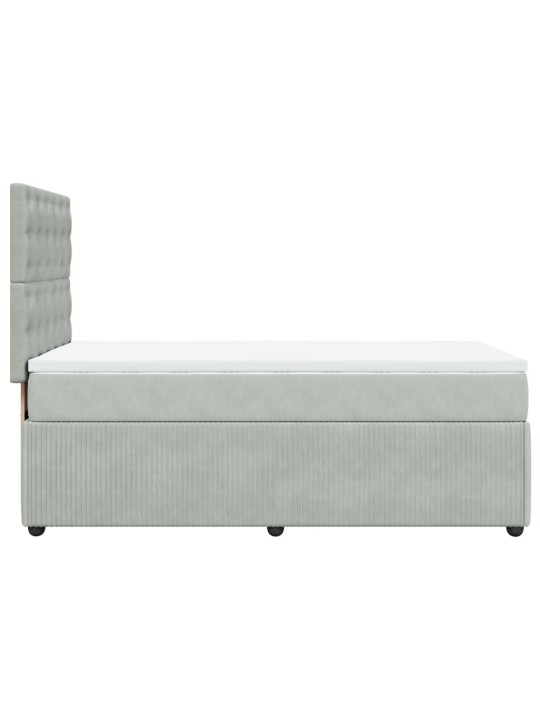 Box spring postel s matrací světle šedá 90x200 cm samet