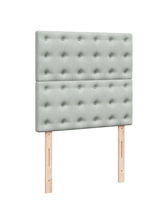 Box spring postel s matrací světle šedá 90x200 cm samet