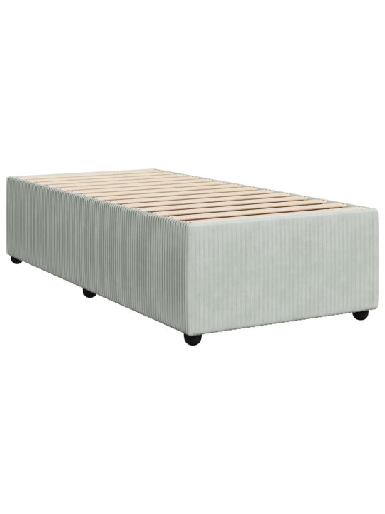 Box spring postel s matrací světle šedá 90x200 cm samet
