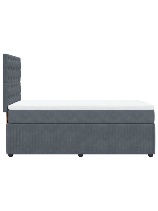 Box spring postel s matrací tmavě šedá 90x200 cm samet