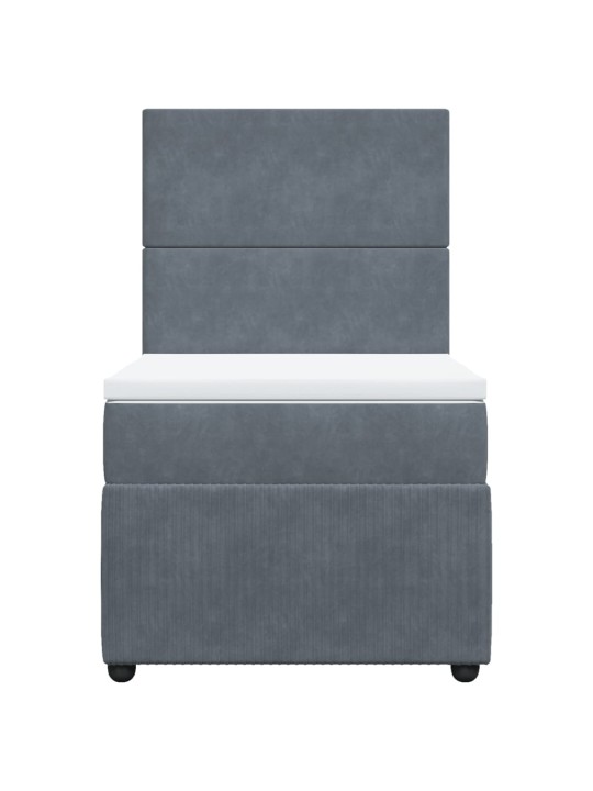 Box spring postel s matrací tmavě šedá 100x200 cm samet