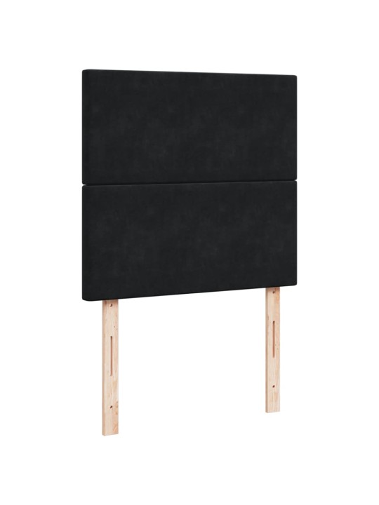 Box spring postel s matrací černá 100x200 cm samet