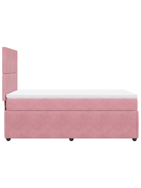 Box spring postel s matrací růžová 100x200 cm samet