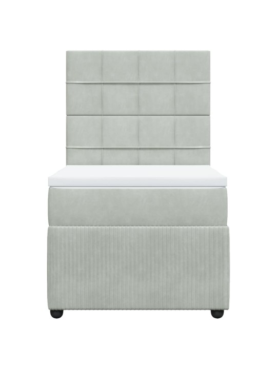 Box spring postel s matrací světle šedá 100x200 cm samet