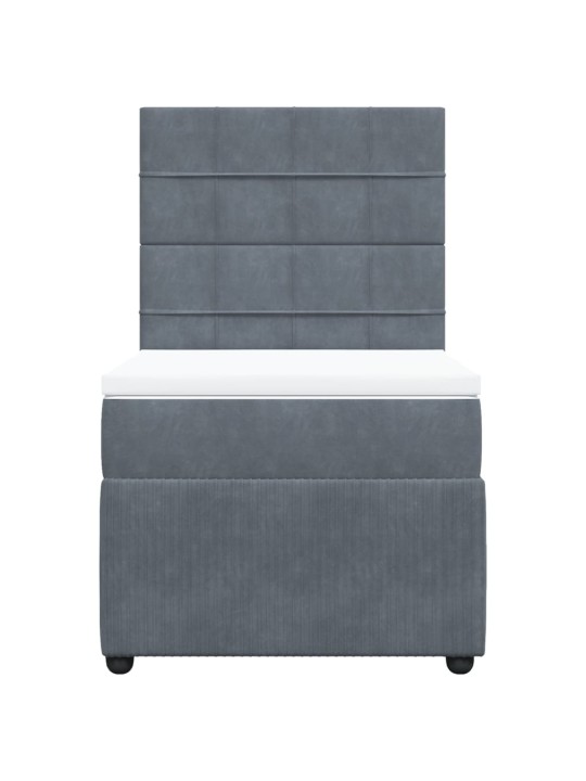 Box spring postel s matrací tmavě šedá 100x200 cm samet