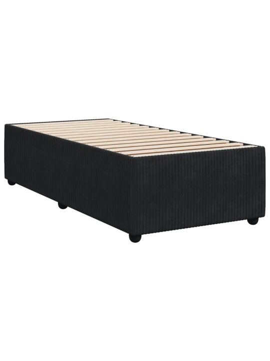 Box spring postel s matrací černá 100x200 cm samet