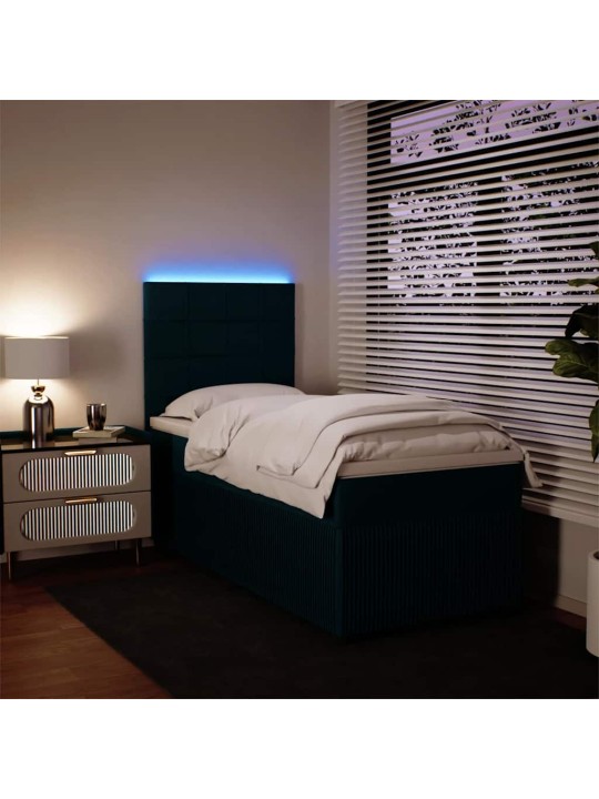 Box spring postel s matrací modrá 100 x 200 cm samet