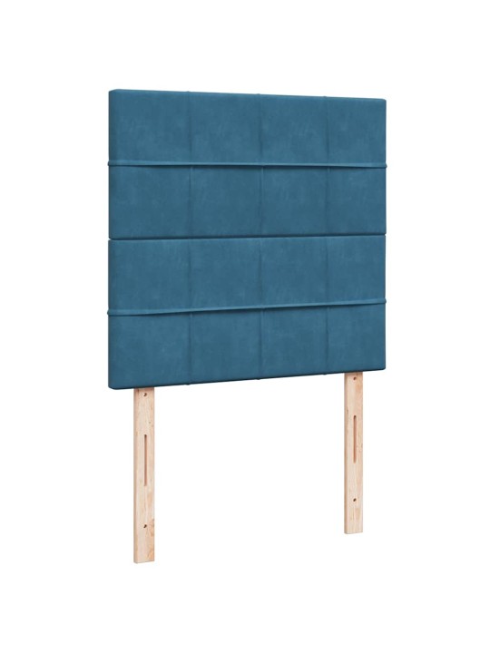 Box spring postel s matrací modrá 100 x 200 cm samet