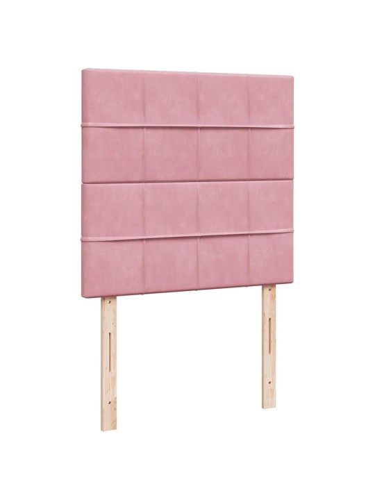 Box spring postel s matrací růžová 100x200 cm samet